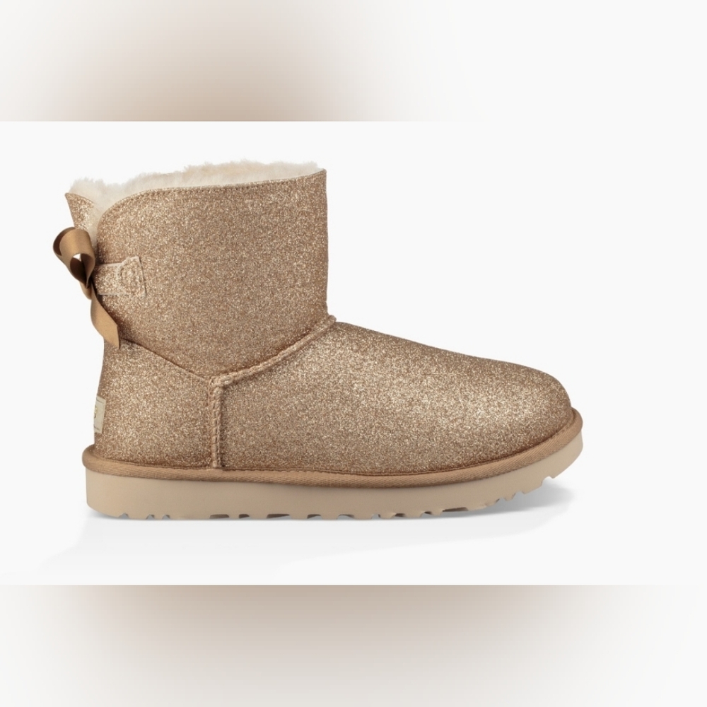UGG Mini Bailey Bow Glitter Winter Boot Sz 10